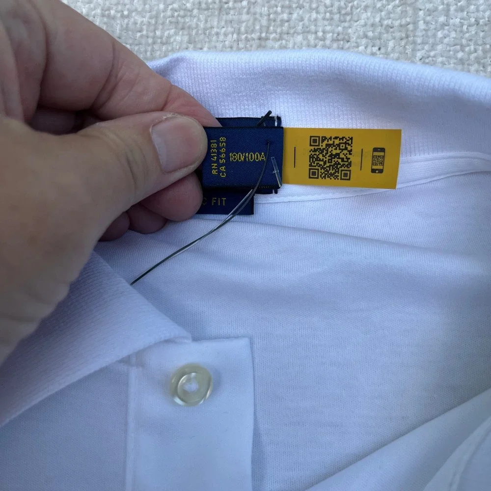 Polo Ralph Lauren Mens Classic Fit White Cotton Polo Shirt Large NWT